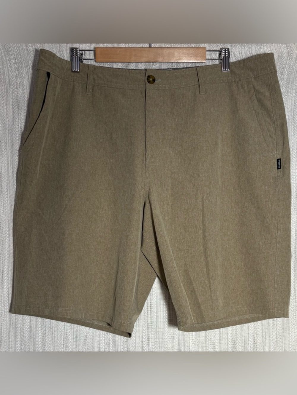O'Neill Hybrid Men's Tan Flat-Front Casual Shorts